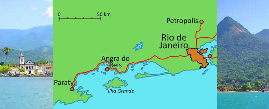 map of paraty and ilha grande, brazil