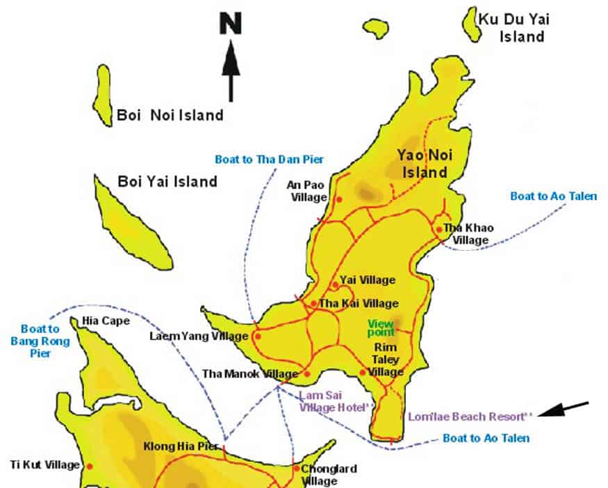 Ko Yao Noi, Thailand - a less touristy option to Phang Nga Bay. Map