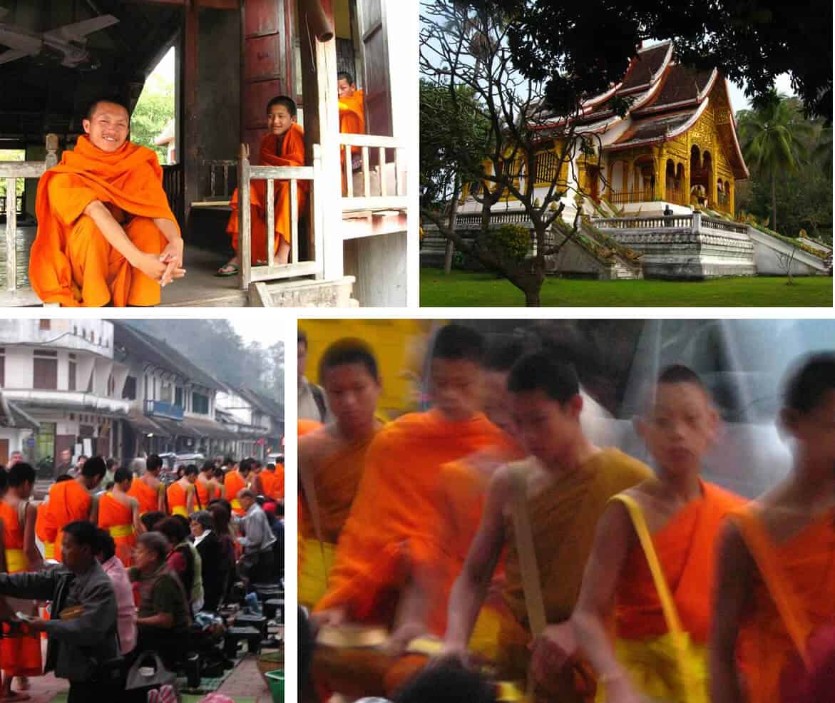 Monks and temples in Luang Prabang, Laos