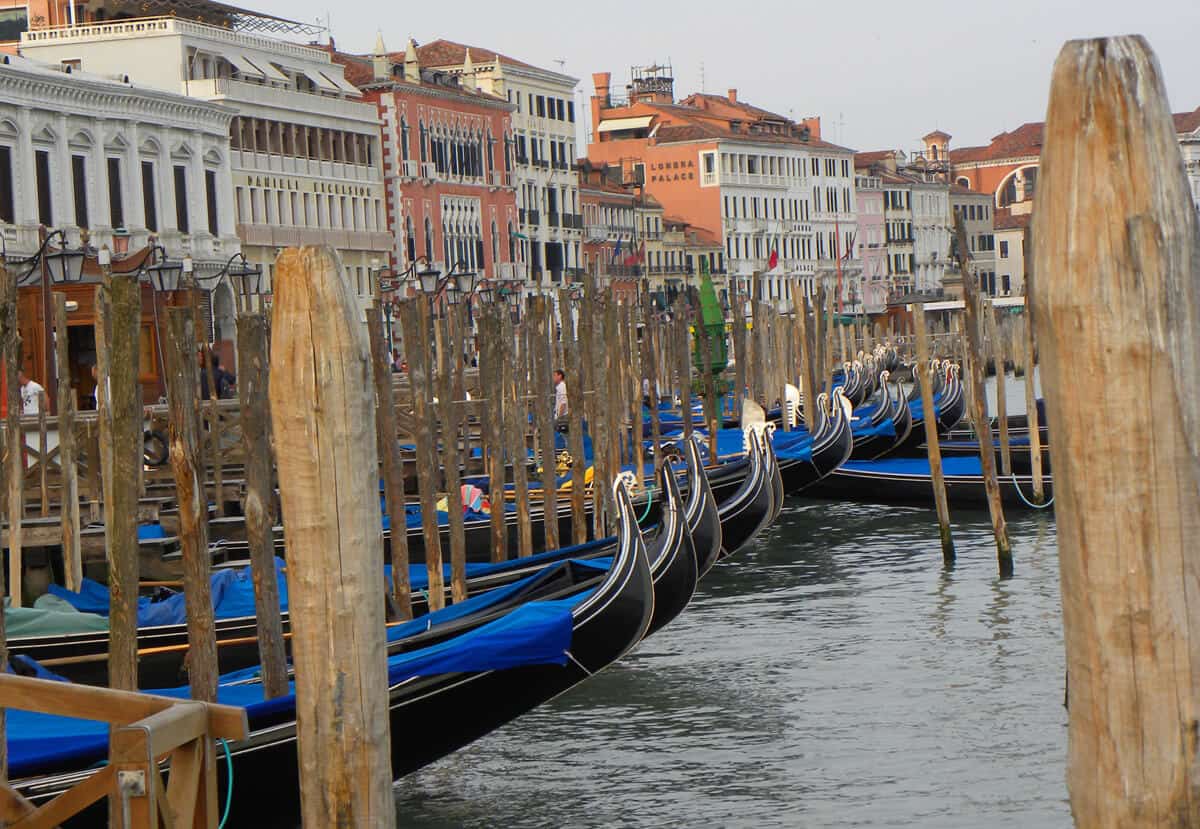 gondolas in Venice