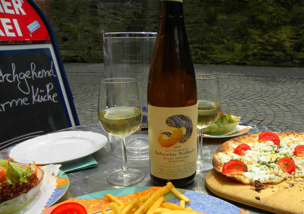 wine and food in Bacharach Germany