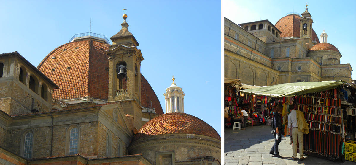 St. Lorenzo church and outdoor market Florence Italy