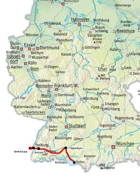 Where to Go in Southwest Germany? Map