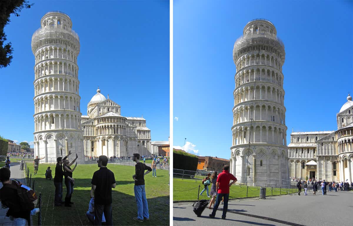 holding up tower in Pisa