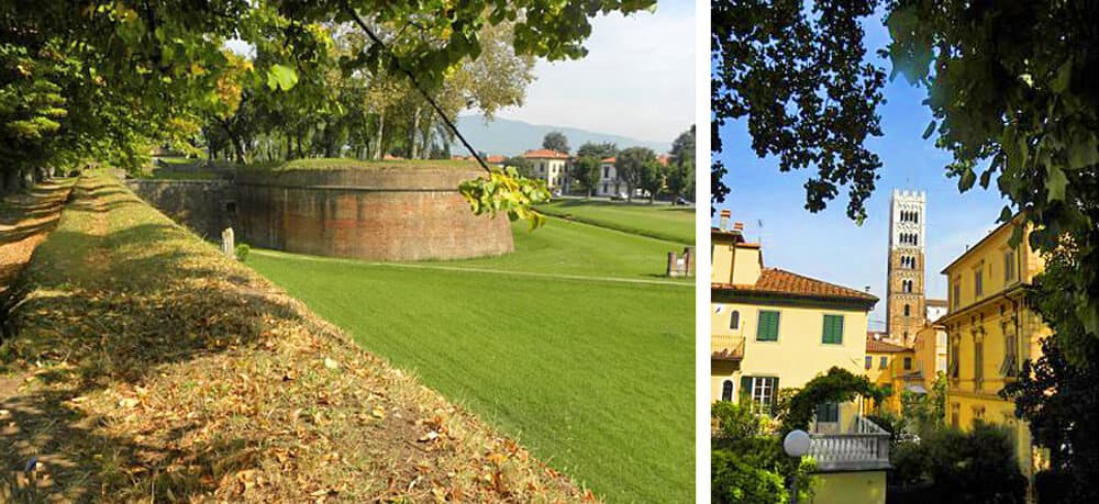 ramparts in Lucca, Italy