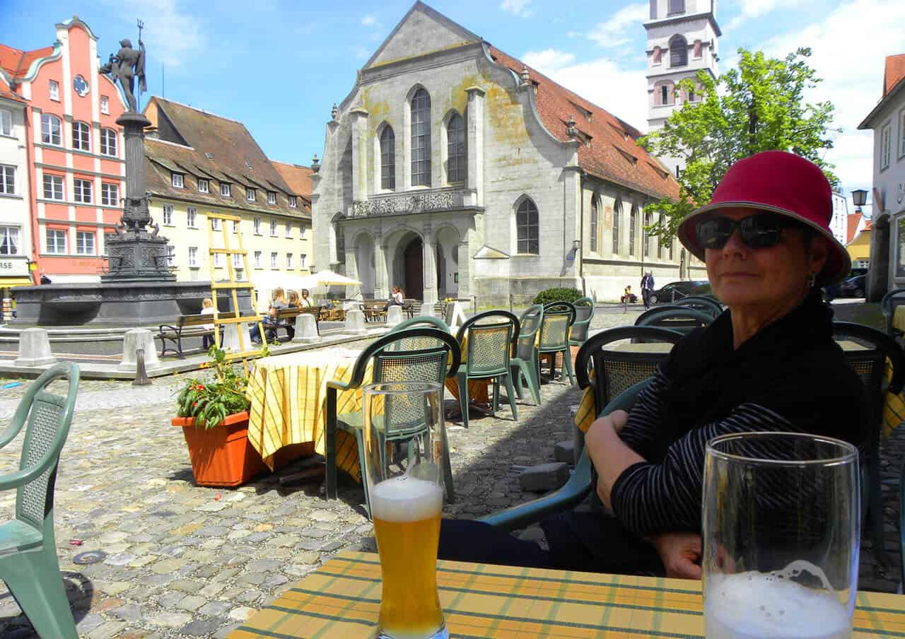 drinking beer in Lindau, Germany