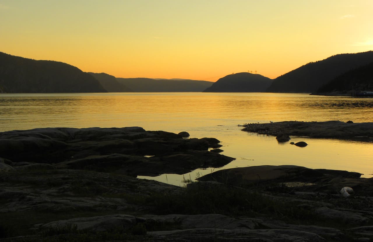 sunset on Saguenay river, Quebec