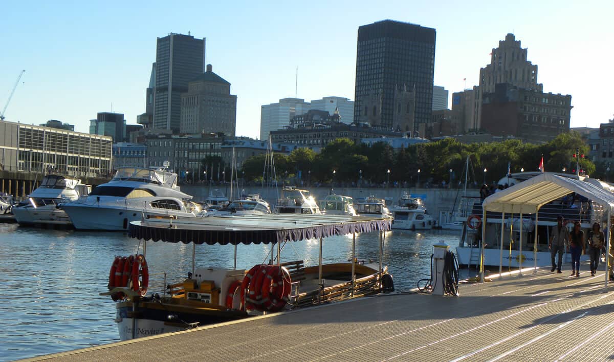 pier at Montreal's old port. Beautiful Montreal in the summer