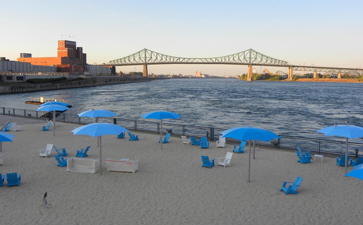 beach in Montreal's old port. 