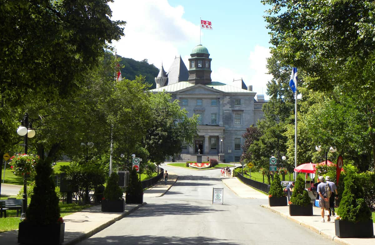 McGill University campus in the heart of downtown Montreal