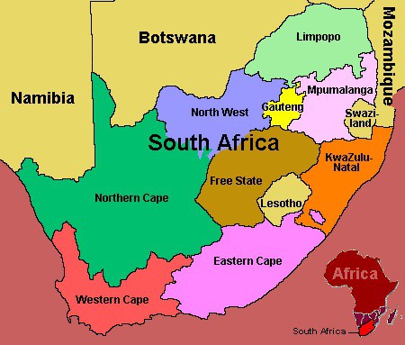 Political map of South Africa. The most detailed guide to South Africa