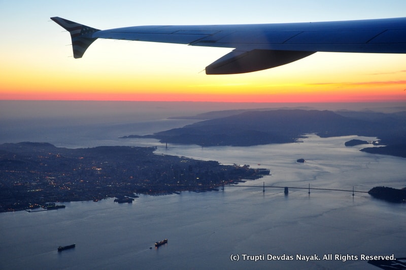 San Francisco California. Views from a Plane Window