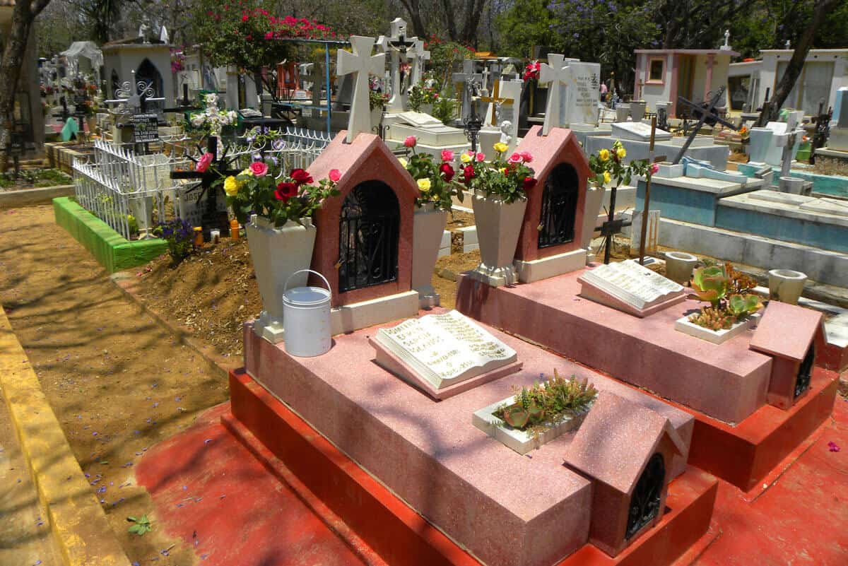 colorful cemetery in Oaxaca