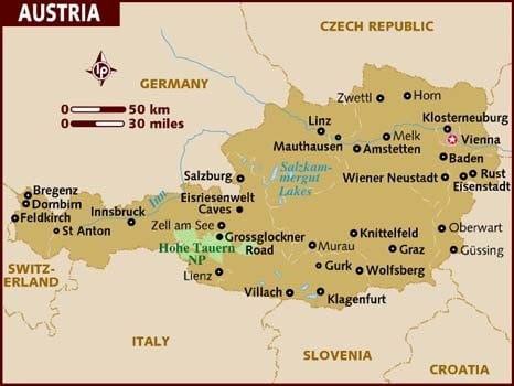 austria tour map