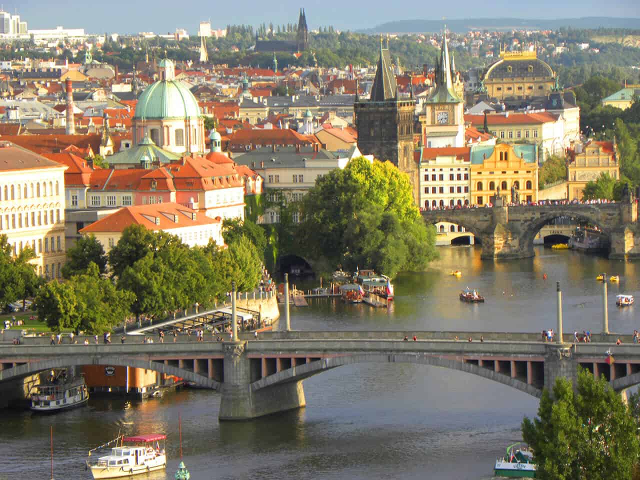 views of Prague from Hanavsky Pavilon