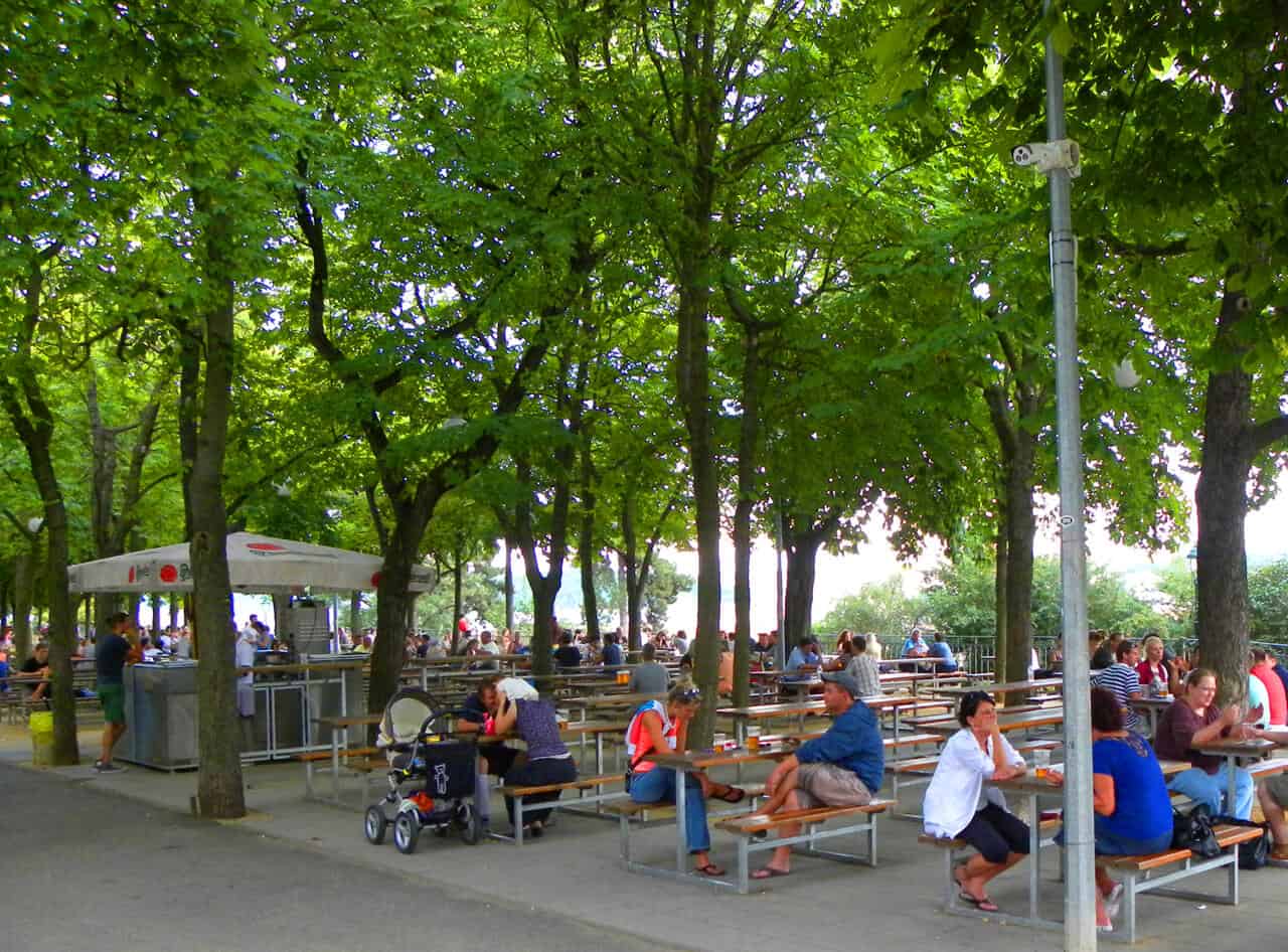 beer garden in Letna Park