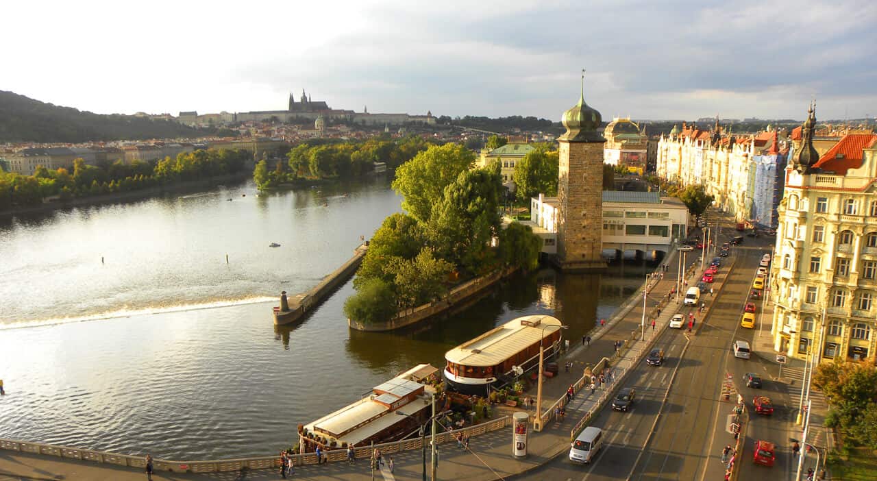 views from the dancing house in Prague. 50 Things to do in Prague