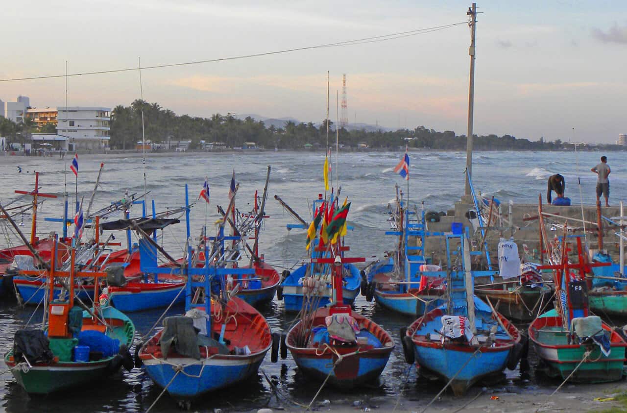 fishing boats in Hua Hin, Thailand