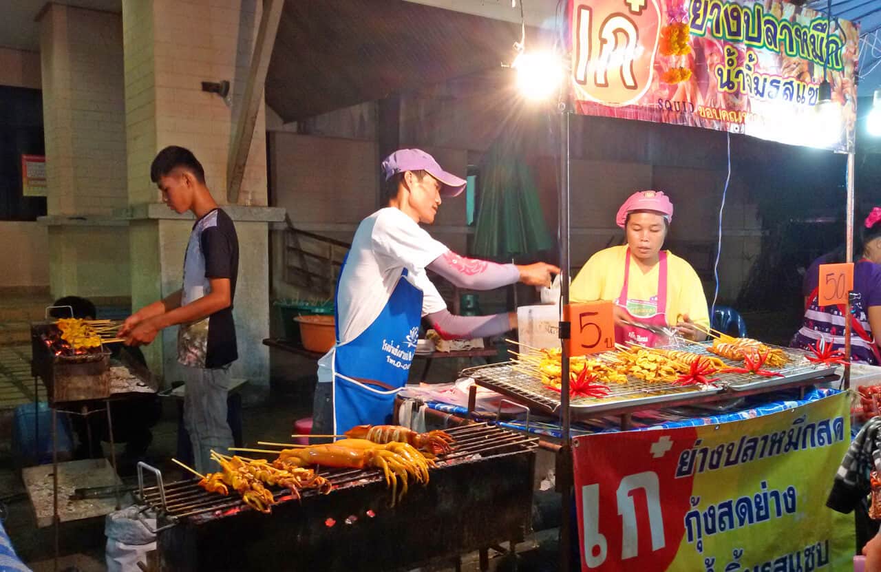 Saturday night market in Nong Khai Thailand