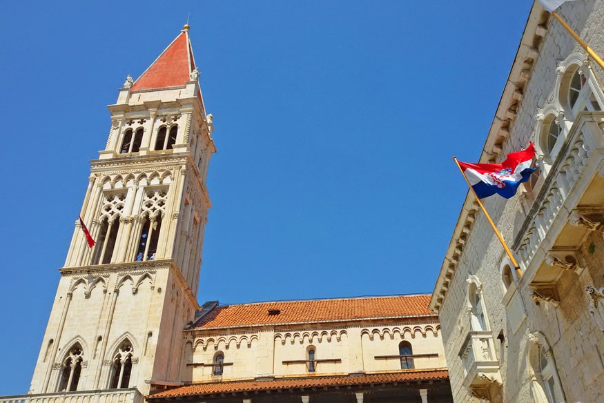 St Lawrence Cathedral and its bell tower. A day trip to Trogir