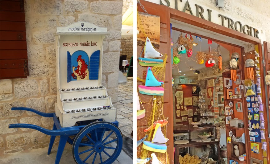 souvenir stores in Trogir, Croatia
