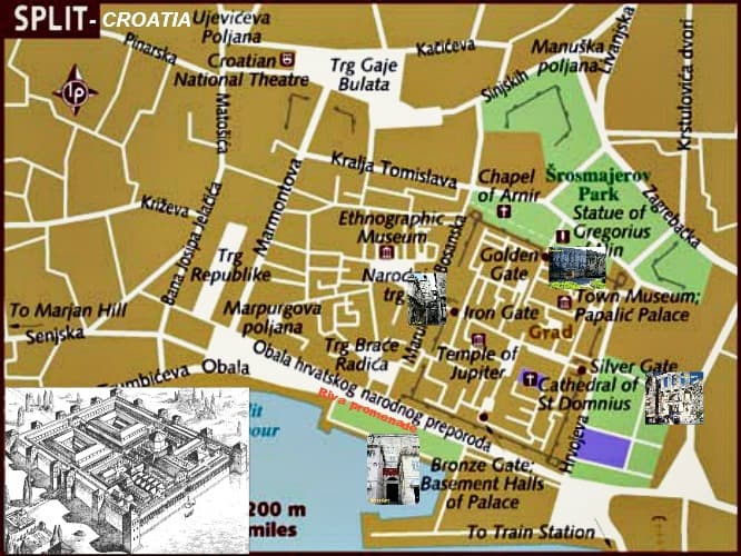 The Highlights of a Visit to Diocletian's Palace. Map