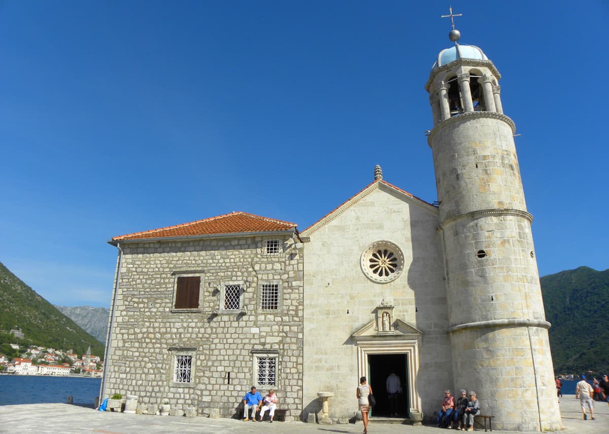 church on the island in Perast, Montenegro