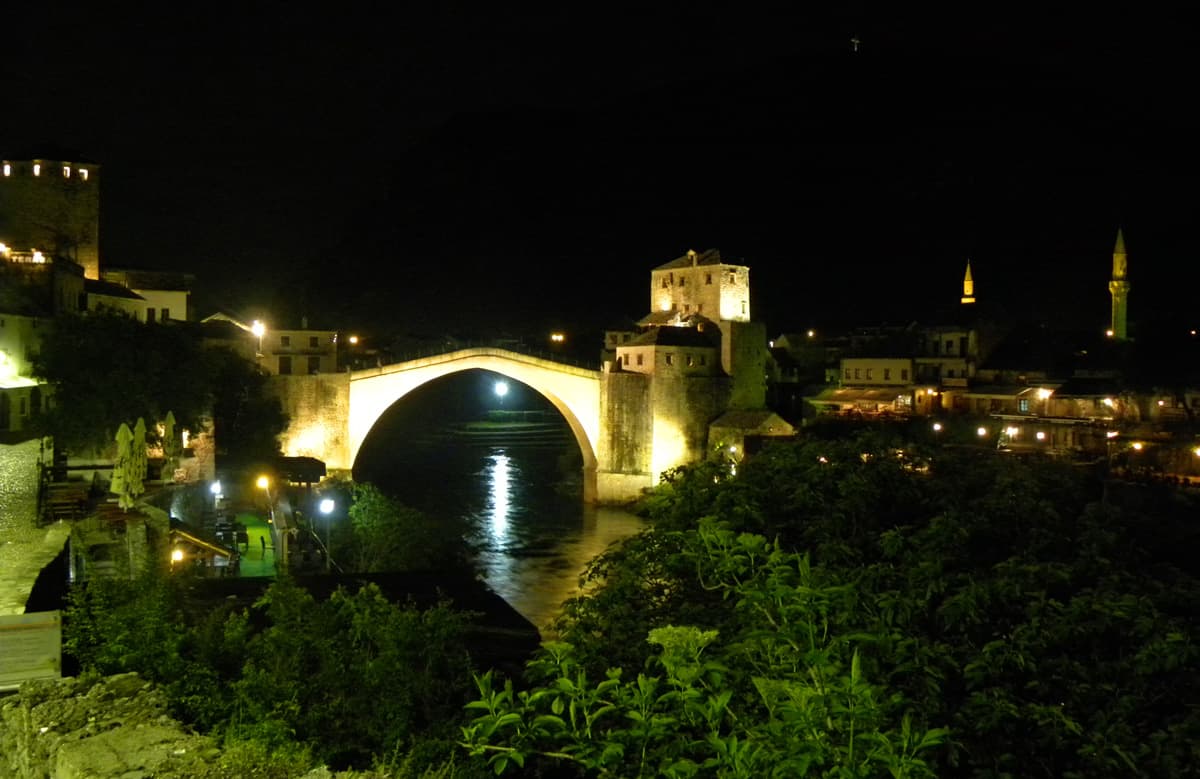 Stari Most bridge at night, Mostar