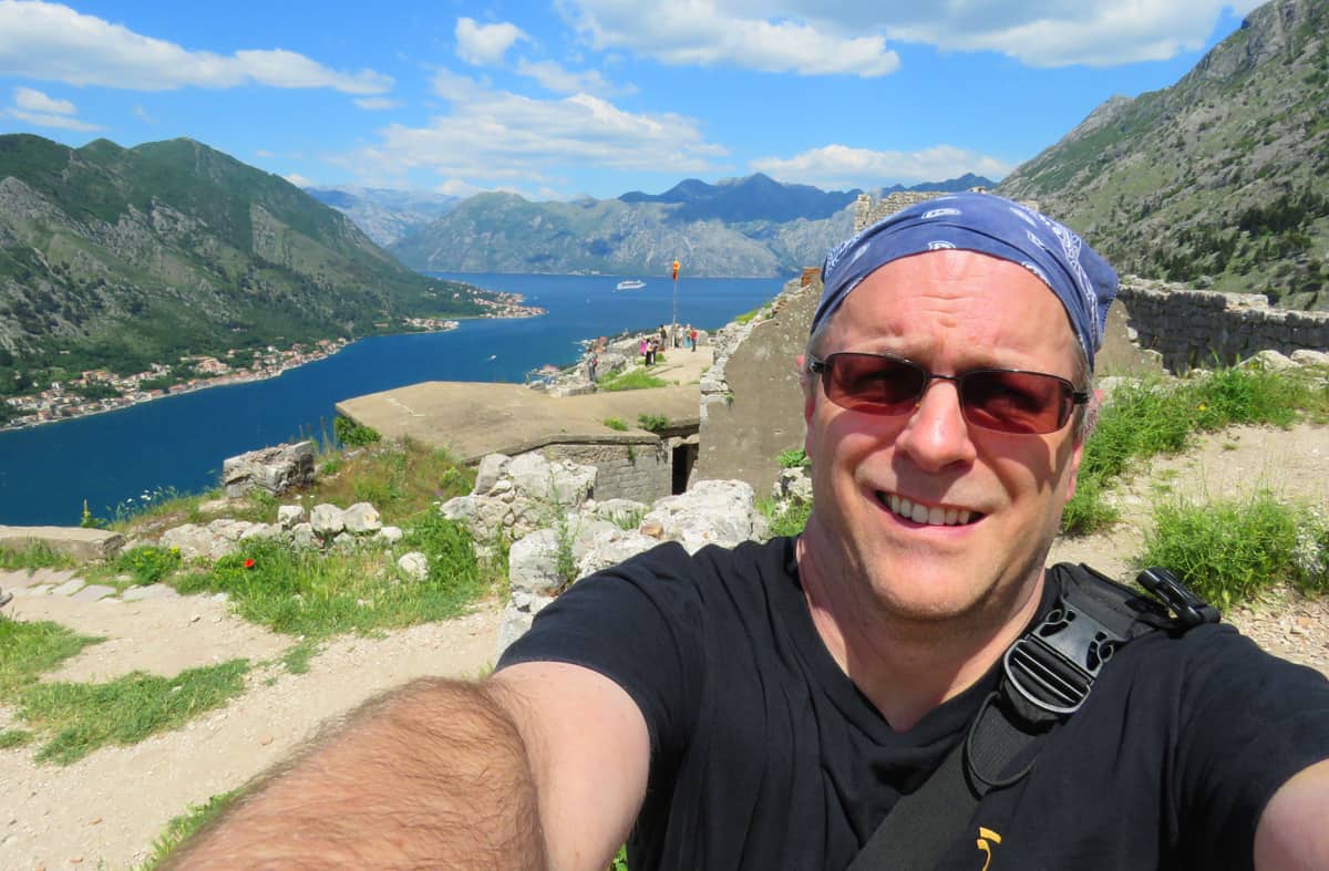 selfie at Fortress of St. John, Kotor, Montenegro