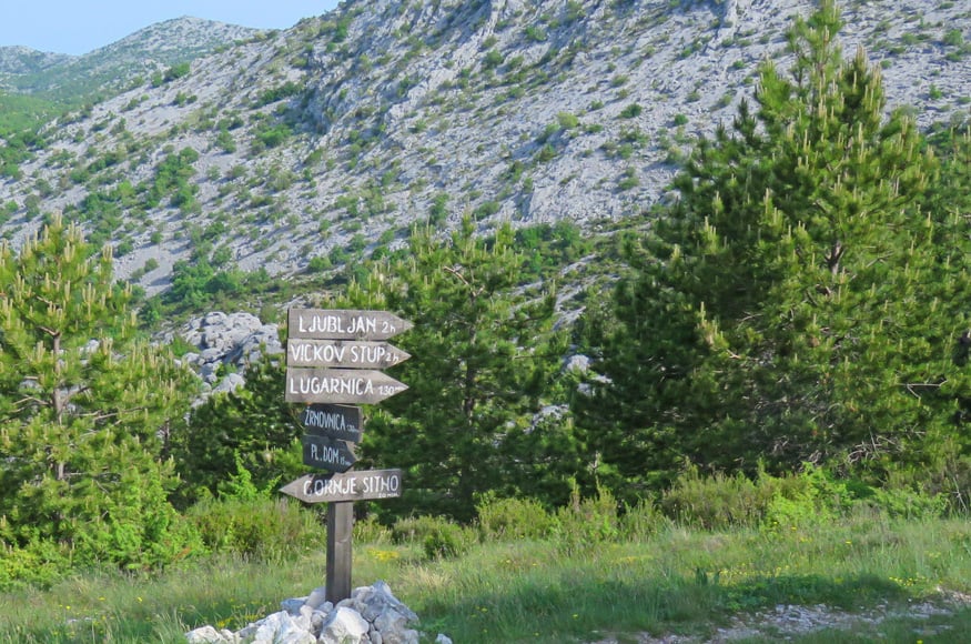 signs on Mount Mosor, Croatia