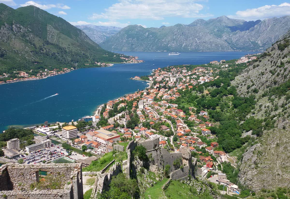 Views of Kotor Bay in Kotor, Montenegro