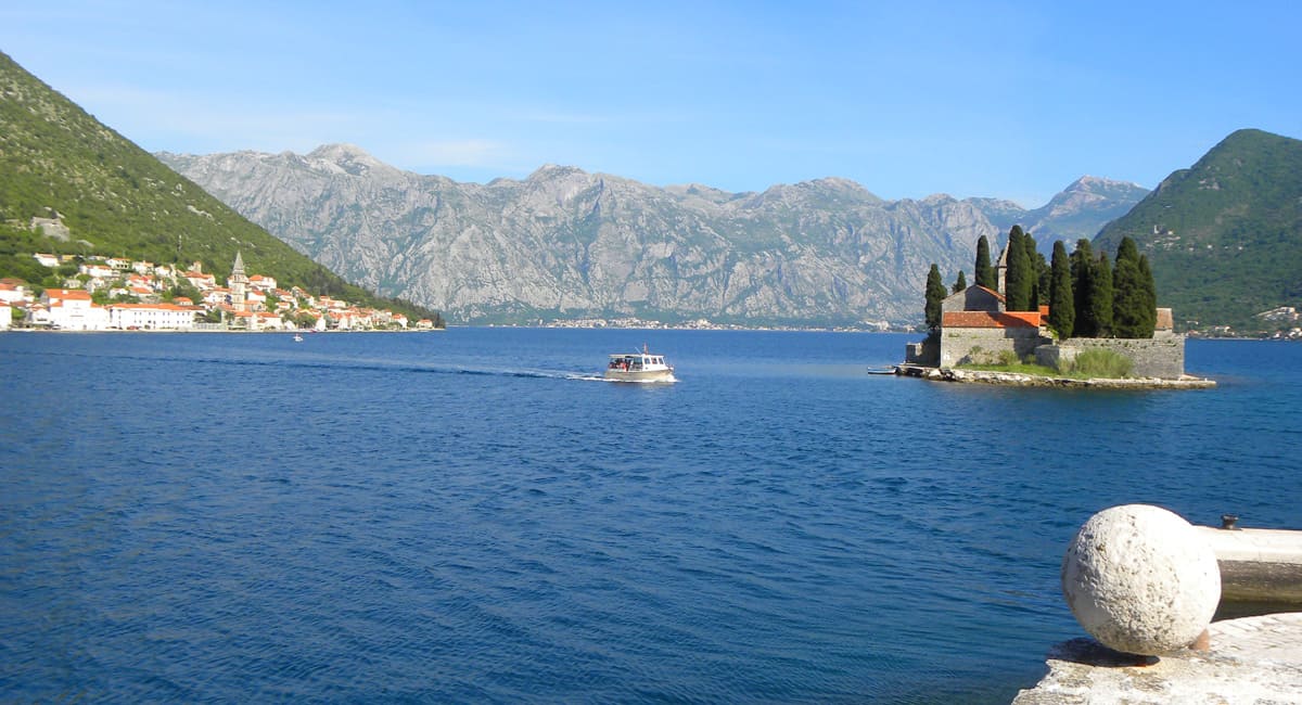 Views of Kotor bay in Perast, Montenegro