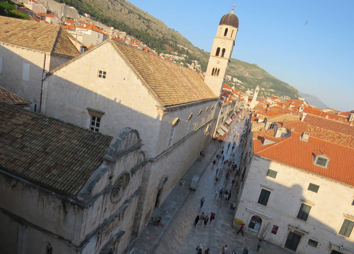 Views of the Stradun from the city walls, Dubrovnik