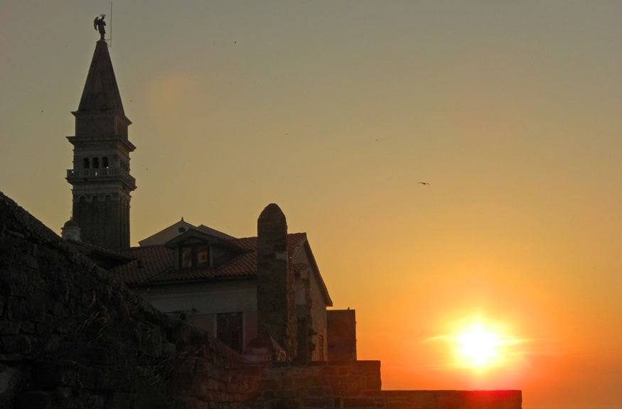 sunset in Piran, Slovenia