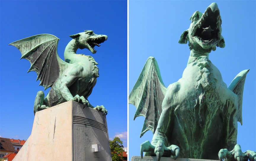 Dragons bridge in Ljubljana, Slovenia