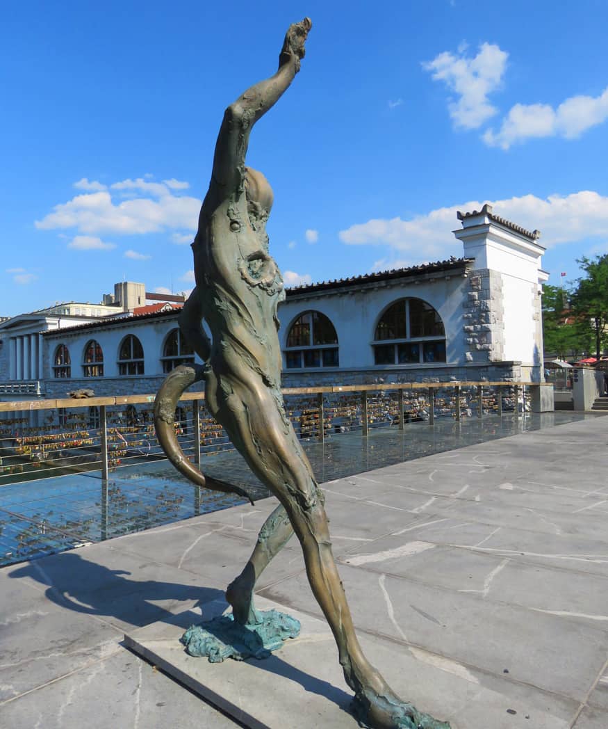 strange statue. A Visit to the Charming City of Ljubljana