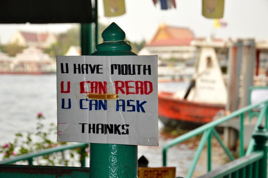 'Friendly sign' in Bangkok. Travel Bloggers on Tourist Traps and Disappointing Places