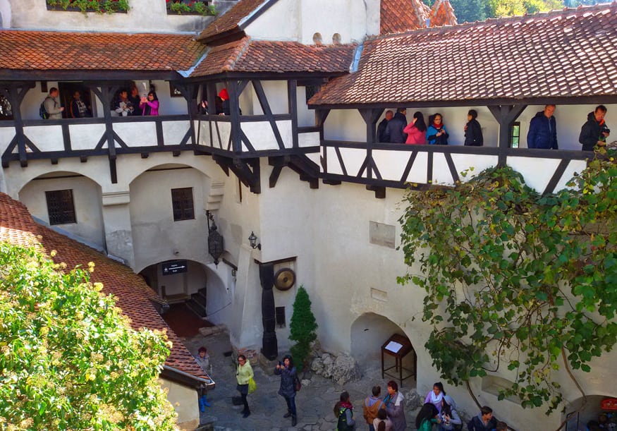 Bran castle courtyard. What to see around Brasov.