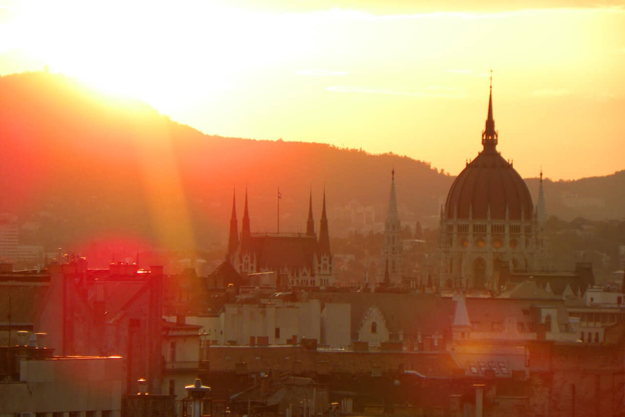 sunset over Budapest