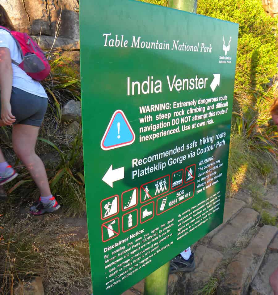 Hiking the India Venster Route up Table Mountain