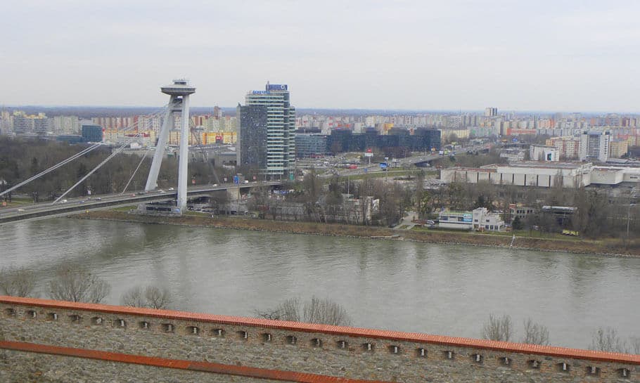 UFO observation deck, Bratislava. Blue church. Is Bratislava worth a day trip from Vienna?