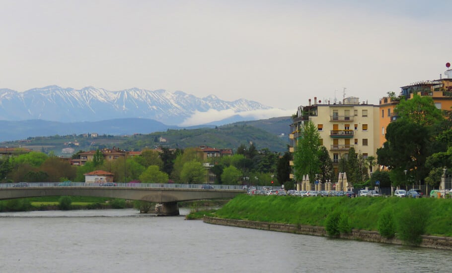 views of the mountains from Verona