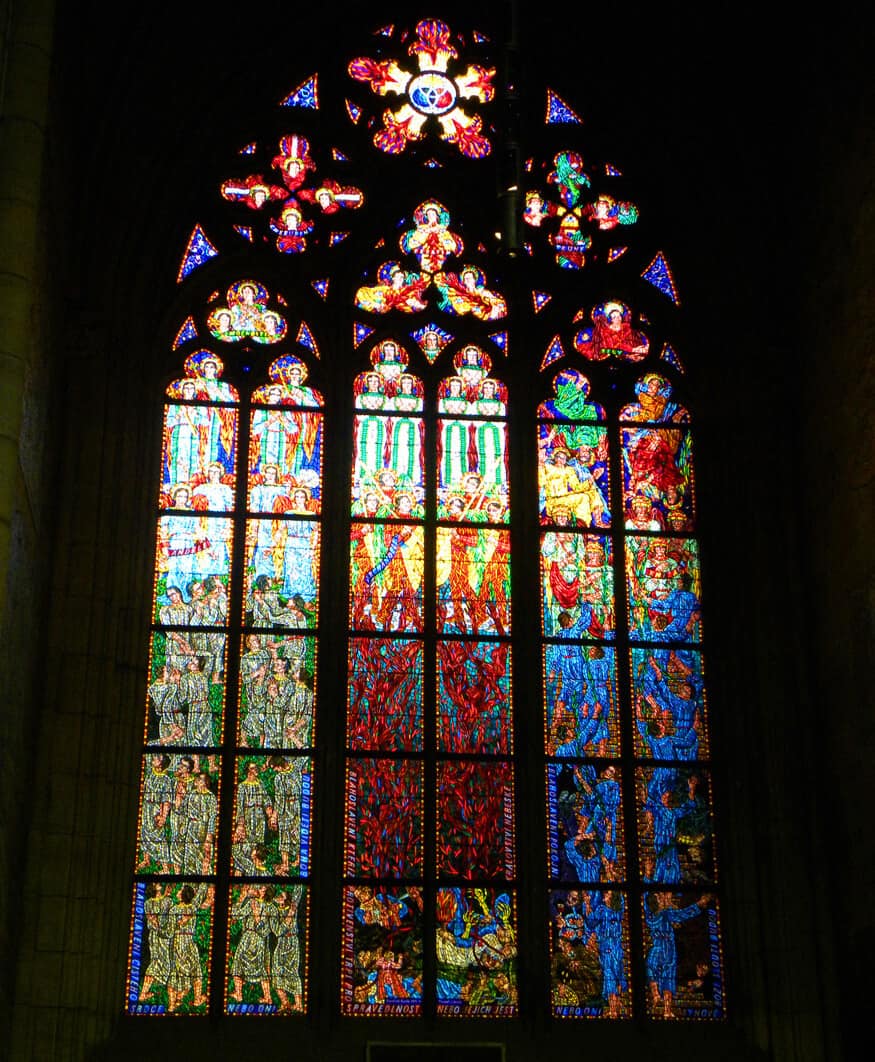 stained glass, St. Vitus Cathedral, Prague