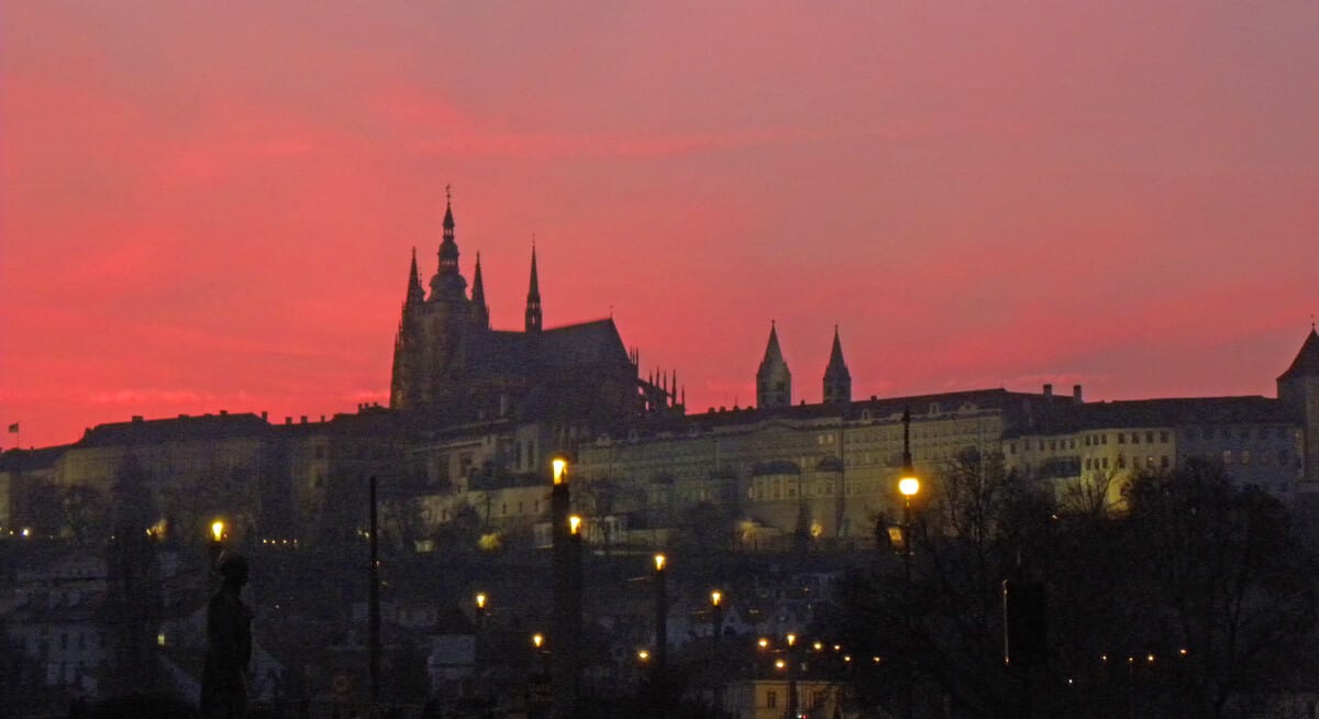 sunset, Prague castle