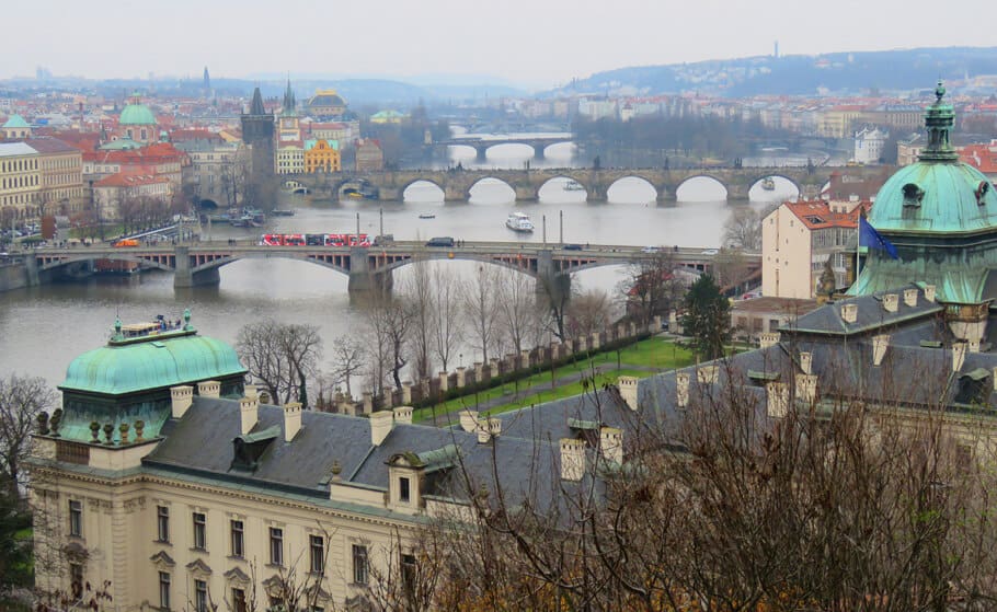 views of the river in Prague