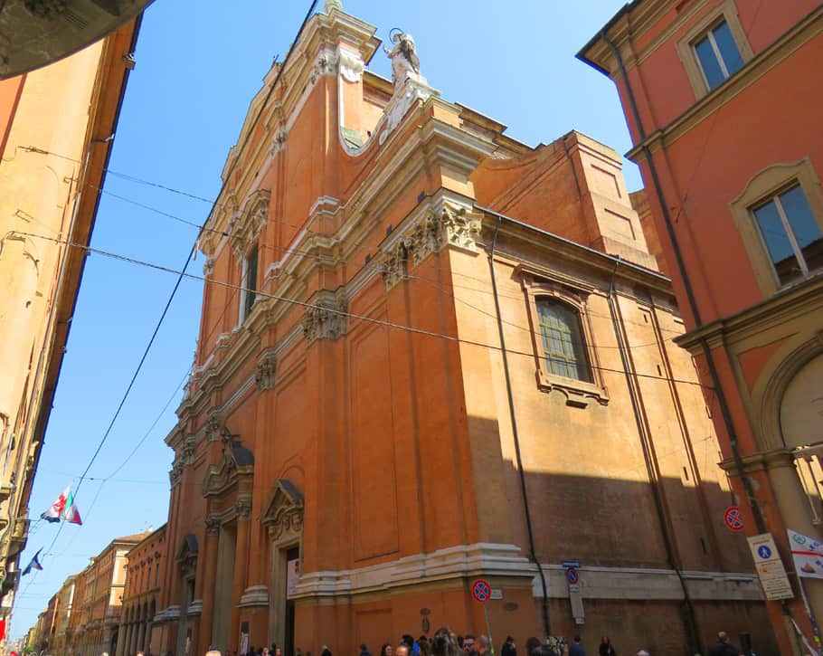 Basilica of St. Petronius. The unique sights of beautiful Bologna, Italy