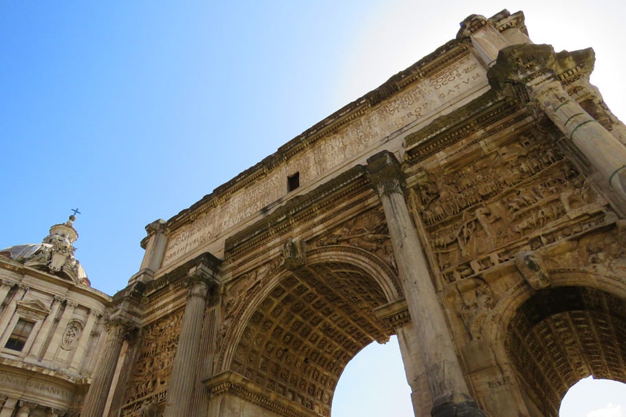 Arch of Septimius Severus, Roman forum in Rome