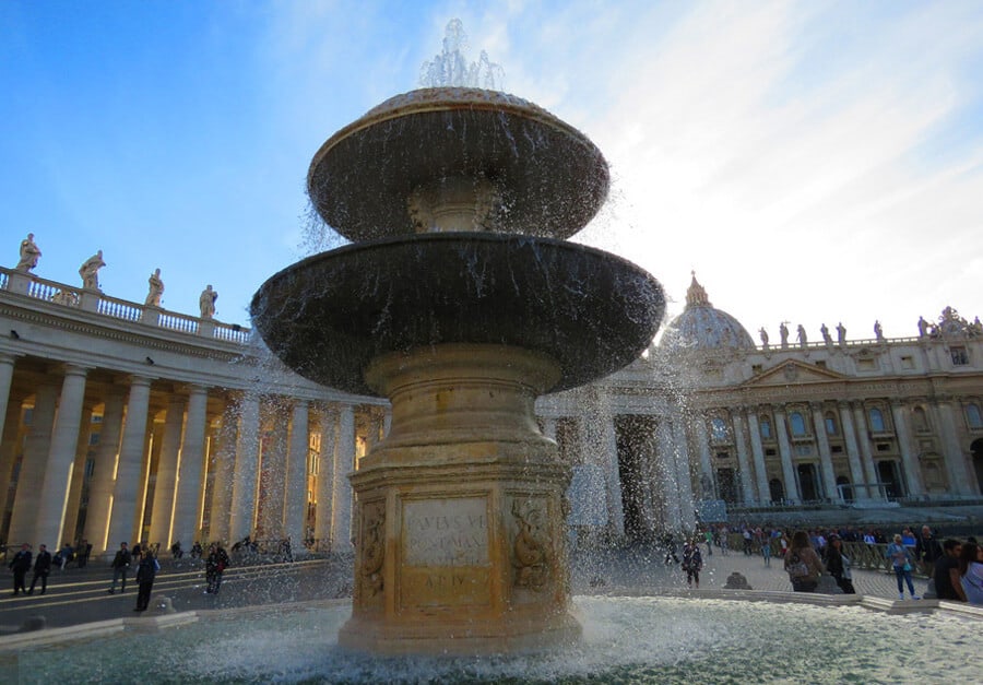 St. Peter’s Square, Vatican. fountain.