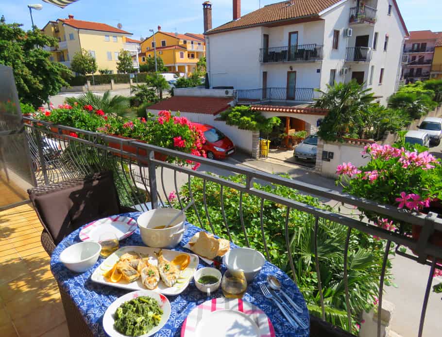 Marina's balcony. The World's Best Airbnb host.