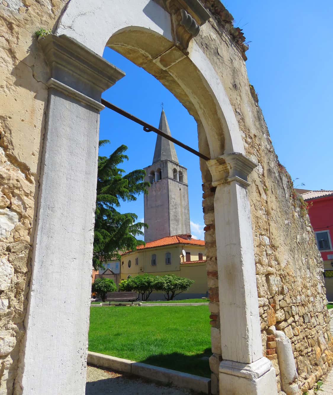 bell tower in Porec, Croatia
